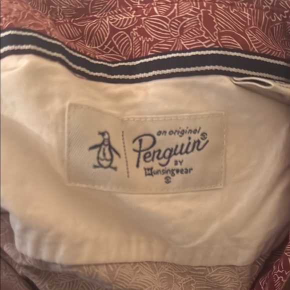 Original Penguin Red Casual Button Down Shirt with Classic Style - Picture 3 of 3